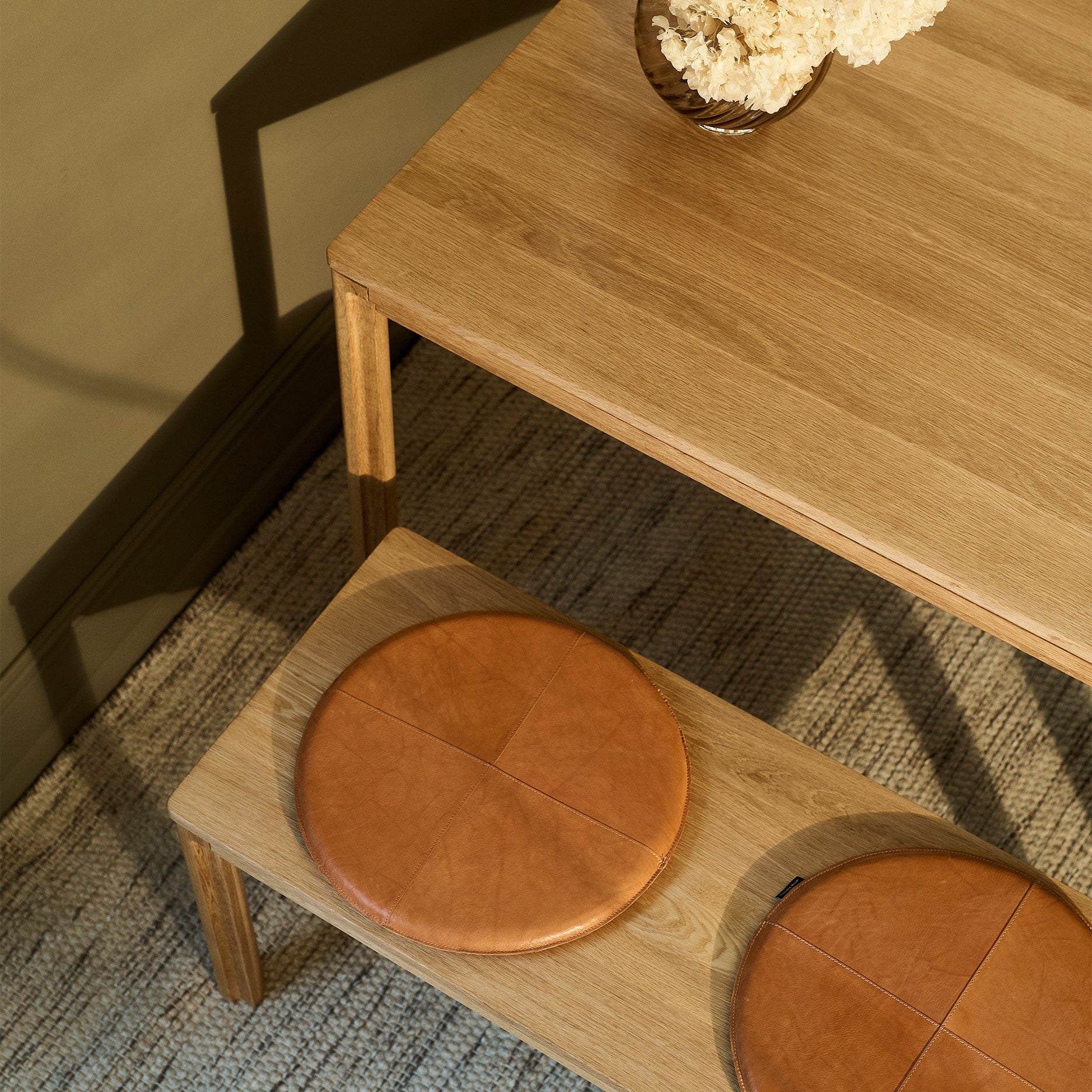 Sitzkissen aus Leder Latte